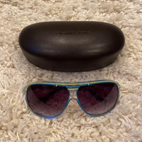 Michael Kors Aviator Sunglasses, blue/green frame